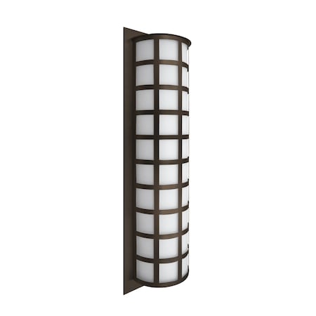 Besa Lighting Scala 28 Outdoor Sconce, White Acrylic, Bronze Finish, 3x8W LED SCALA28-WA-LED-BR